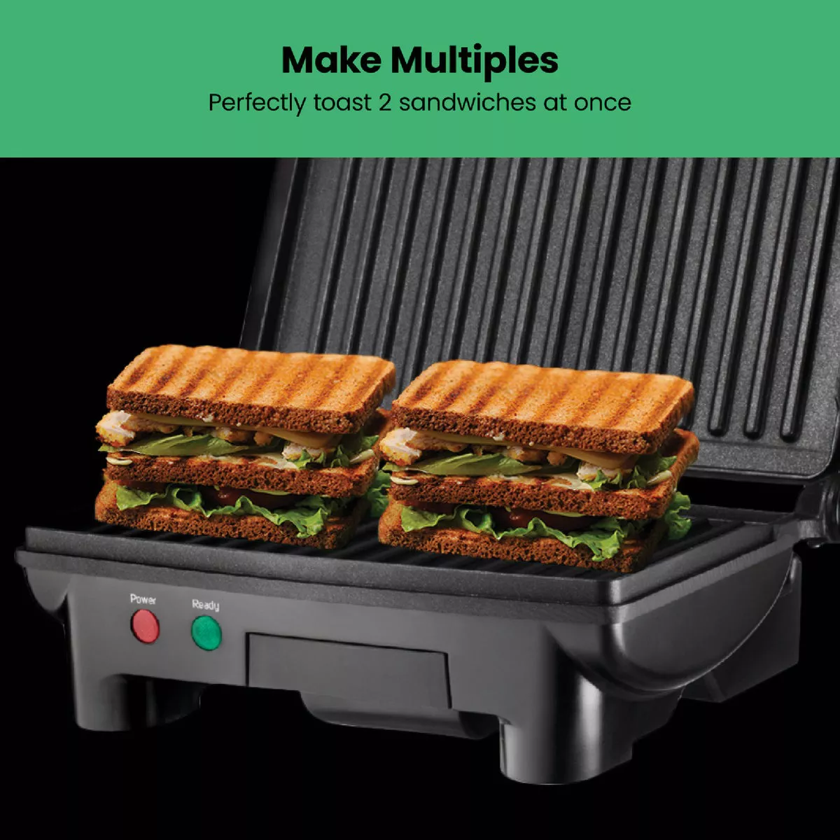Chefman Electric Panini Press Grill and Gourmet Sandwich Maker (2 Slice) - photo 5