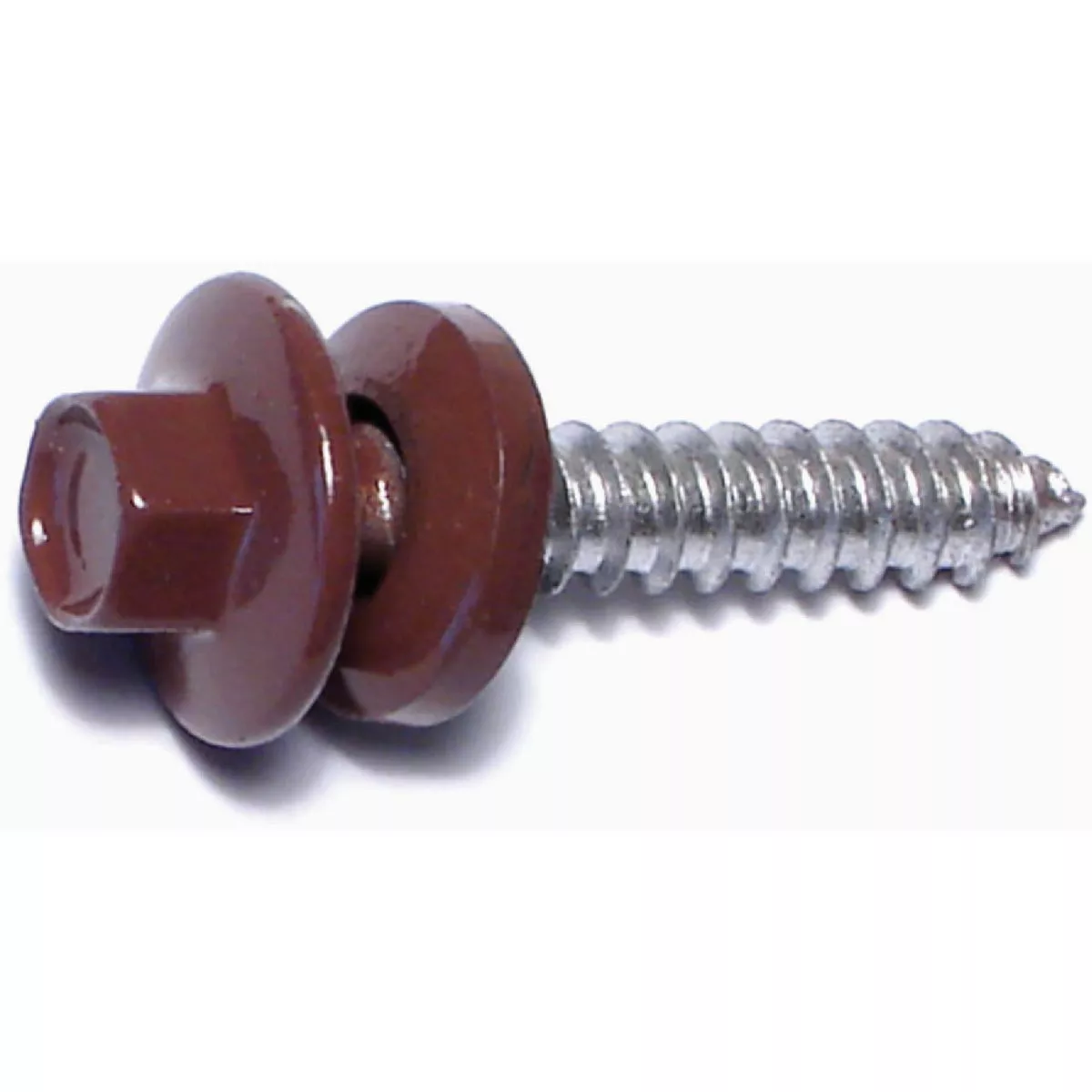 Midwest Fastener #10-14 x 1 In. Brown Painted Steel Hex Washer Head Pole Barn Self-Drilling Screws (20 Ct.)