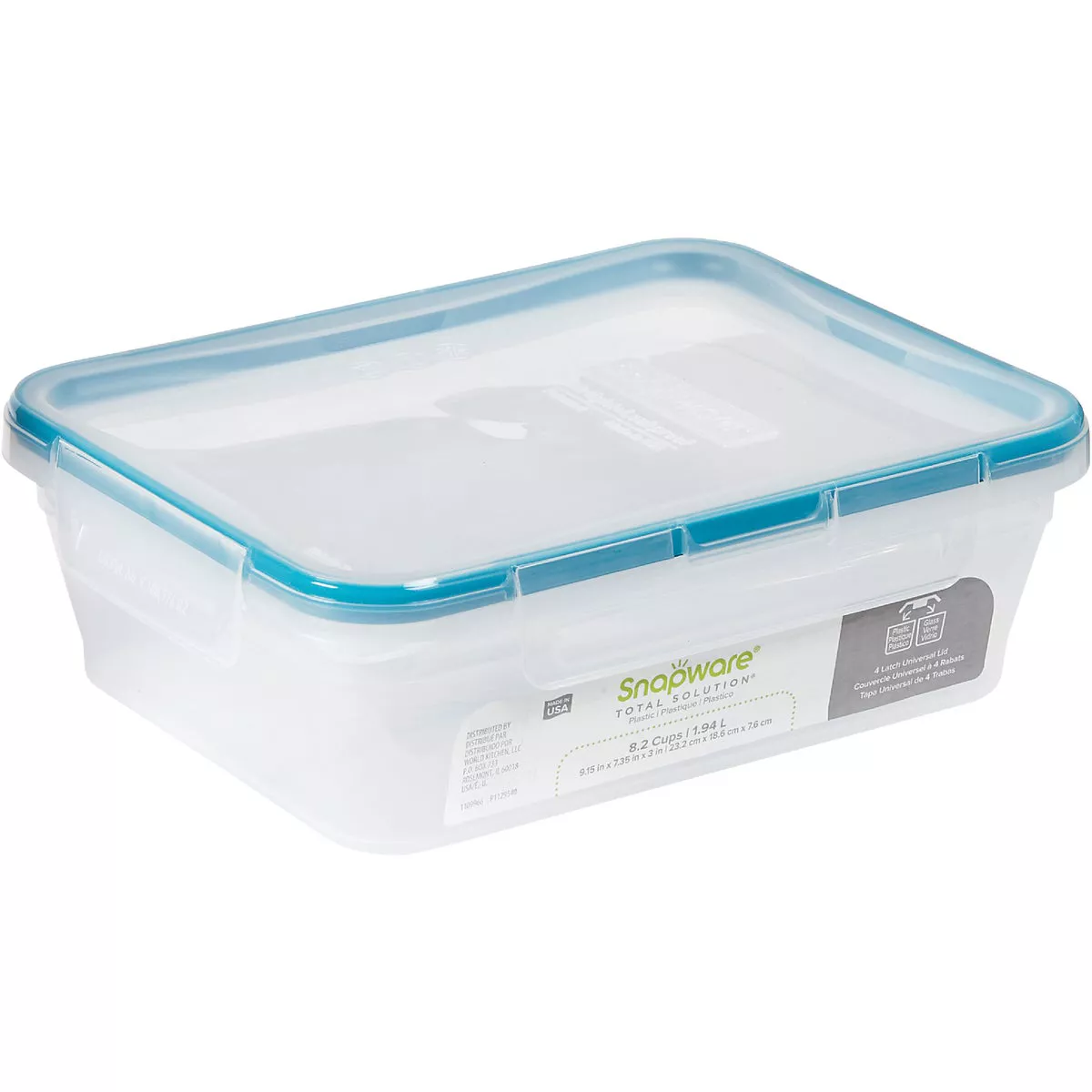 Snapware Total Solution 8.2 Cup Plastic Rectangle Food Storage Container with Lid