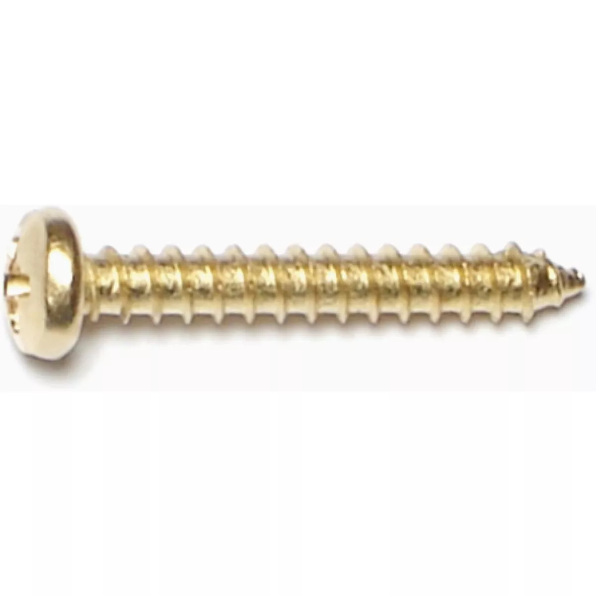 Midwest Fastener #6 x 1 In. Brass Plated Steel Phillips Pan Head Sheet Metal Screws
