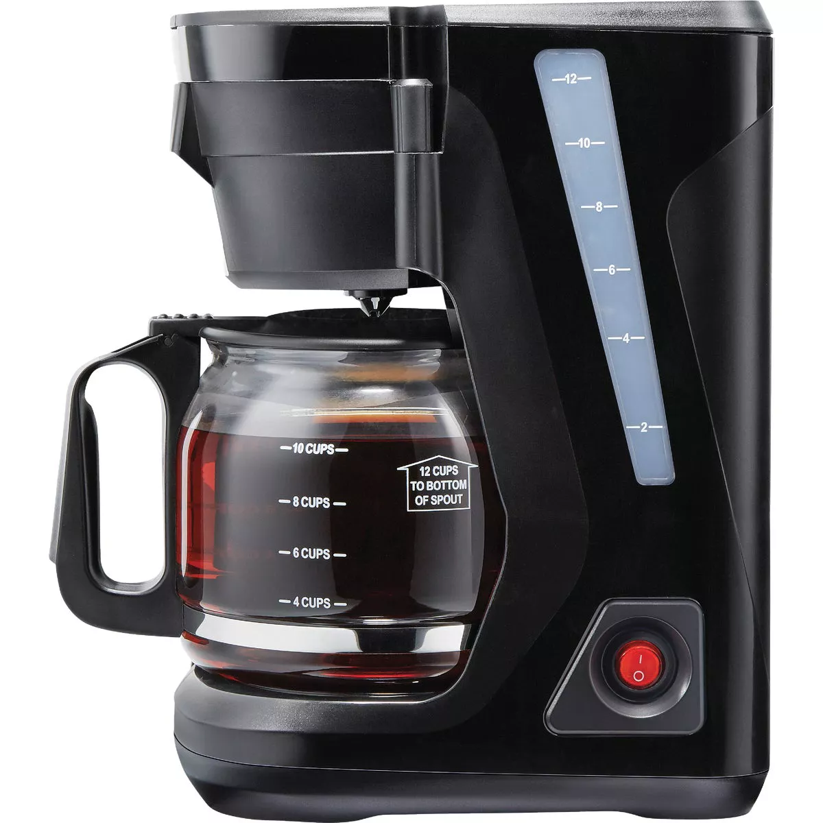 Proctor Silex FrontFill 12 Cup Black Compact Coffee Maker