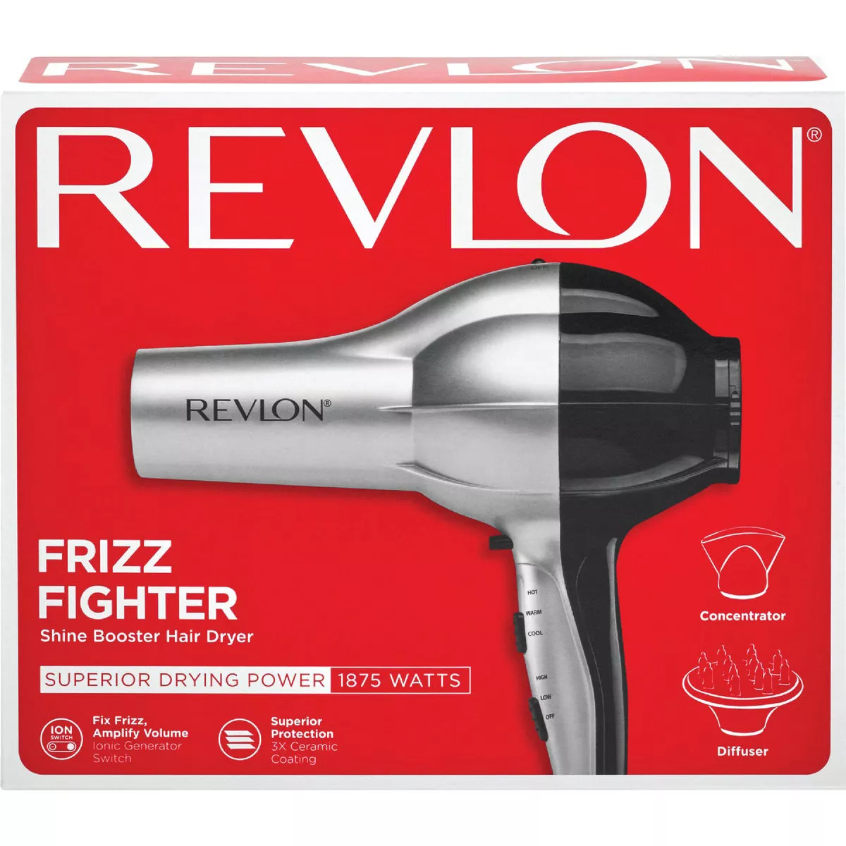 Revlon 1875W White/Black Shine Booster Hair Dryer - photo 2