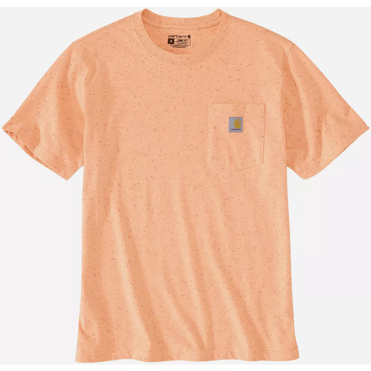 Carhartt Men's Small Regular Pale Apricot Nep Heavyweight Short Sleeve Pocket T-Shirt, Loose Fit