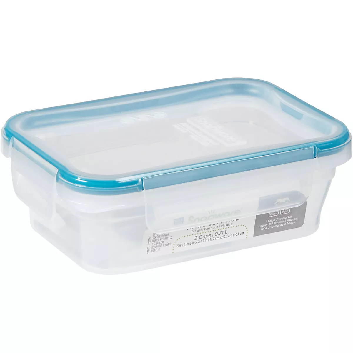Snapware Total Solution 3 Cup Plastic Rectangle Food Storage Container with Lid