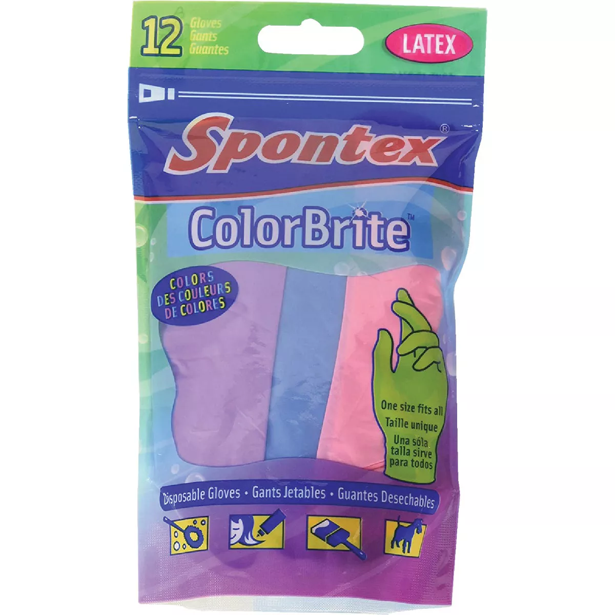 Spontex ColorBrite Disposable Gloves (12-Pack)