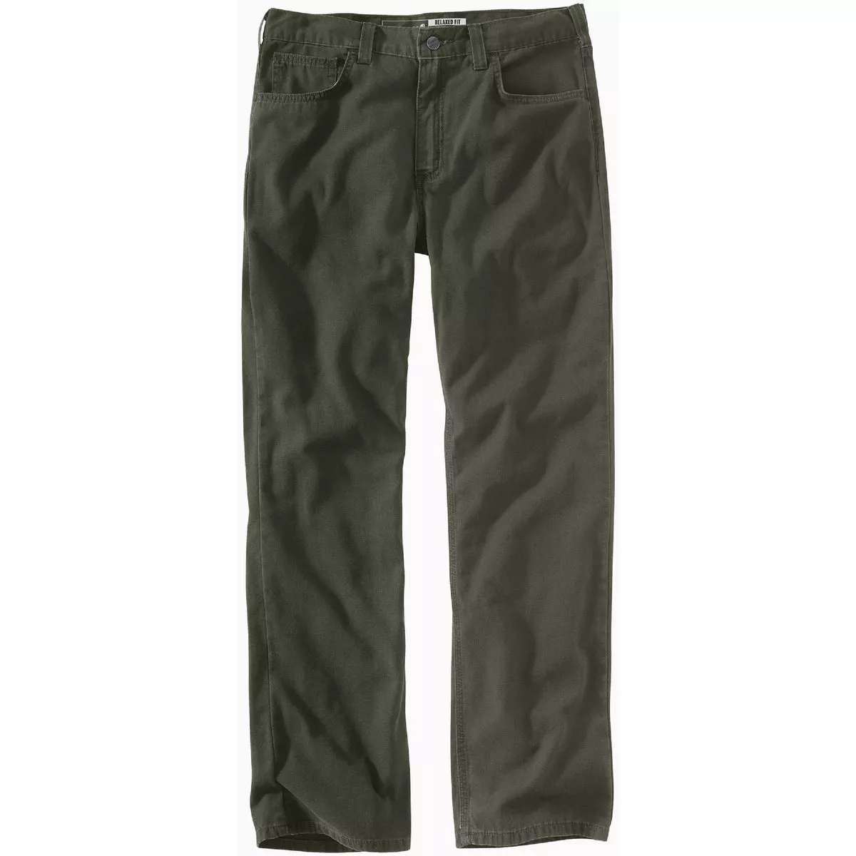 Carhartt Rugged Flex Men's 38x28 Moss Canvas 5-Pocket Work Pants, Relaxed Fit