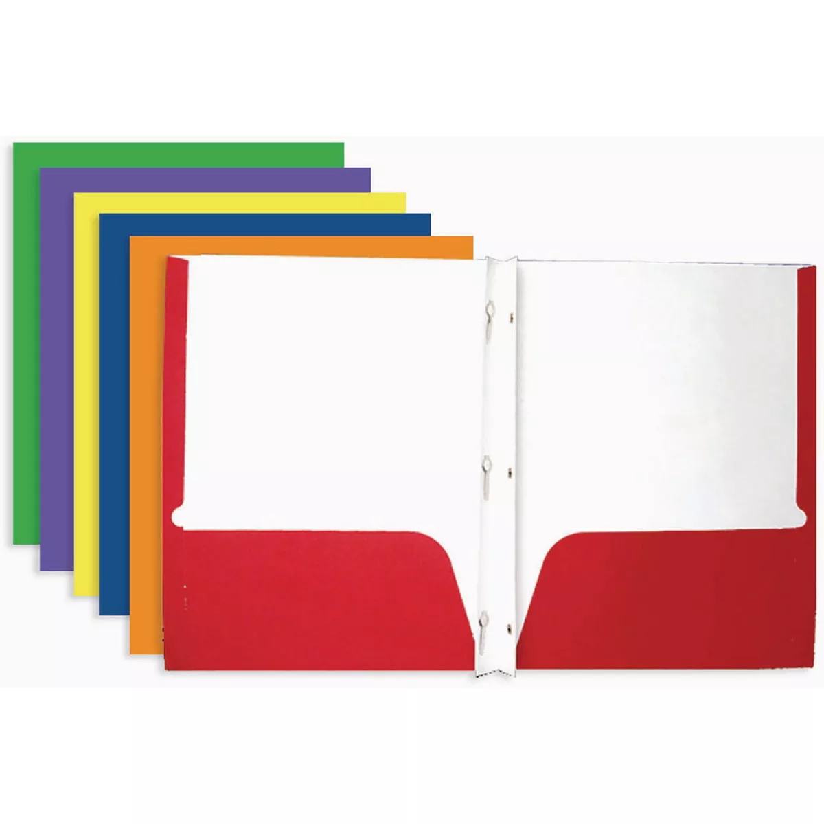 Bazic Products Laminated 2-Pocket Portfolios with 3-Prong Fastener