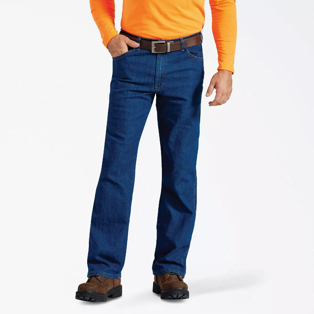 Dickies Men's 32x32 Rinsed Indigo Blue Active Waist Relaxed Fit Jeans