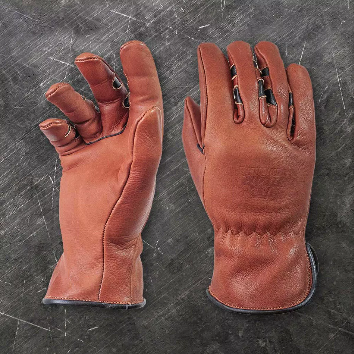 Bear Knuckles Small Medium Duty Cowhide Driver Glove, Brown, Precurved Finger Design-