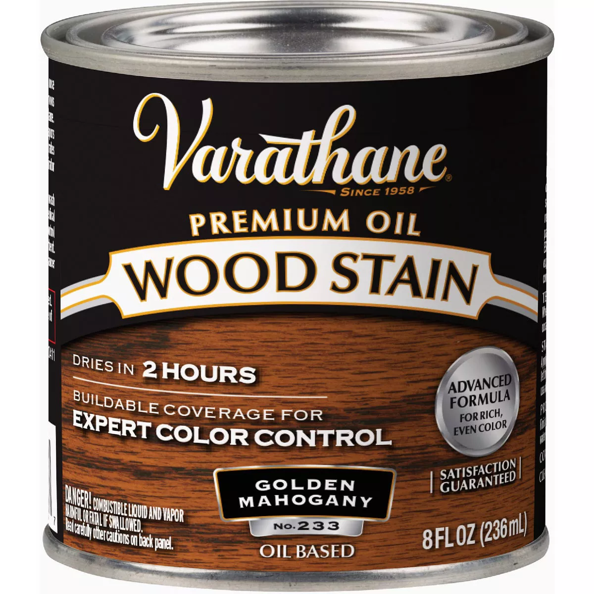 Varathane Premium Oil-Based Interior Wood Stain, Golden Mahogany, 1/2 Pt.