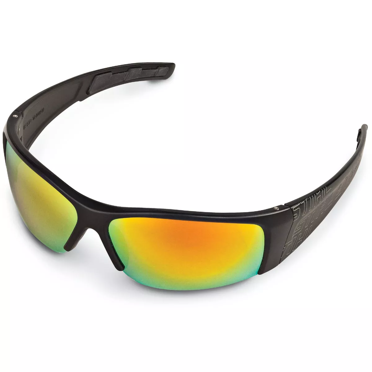 STIHL Black Wrap Black Frame Safety Glasses with Gold Mirror Lenses