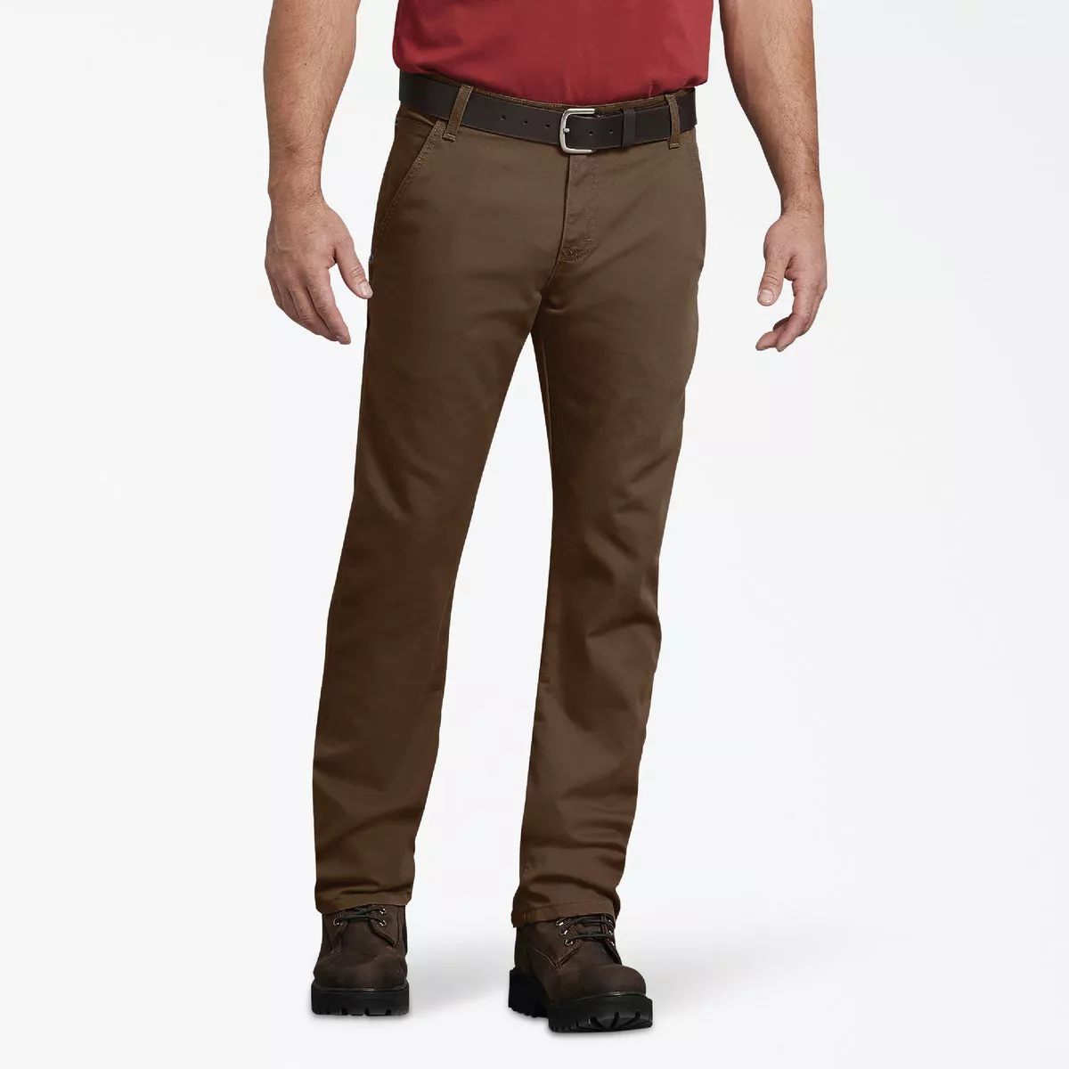 Dickies Men's 34x32 Stonewashed Timber Brown Regular Fit Straight Leg Duck Carpenter Pants