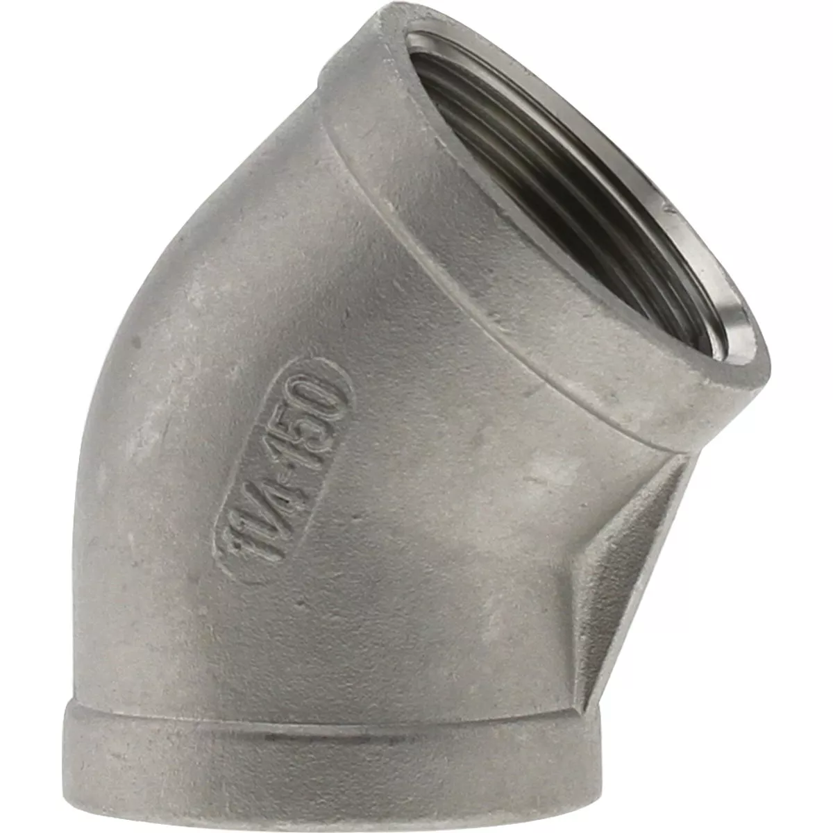 PLUMB-EEZE 1-1/4 In. FIP 45 Deg. Stainless Steel Elbow (1/8 Bend)
