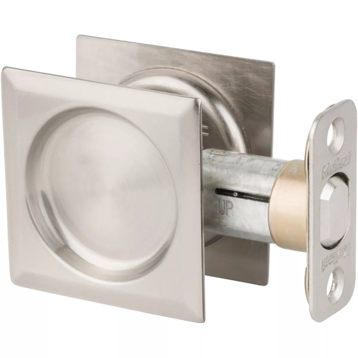 Kwikset Satin Nickel Square Passage Pocket Door Lock