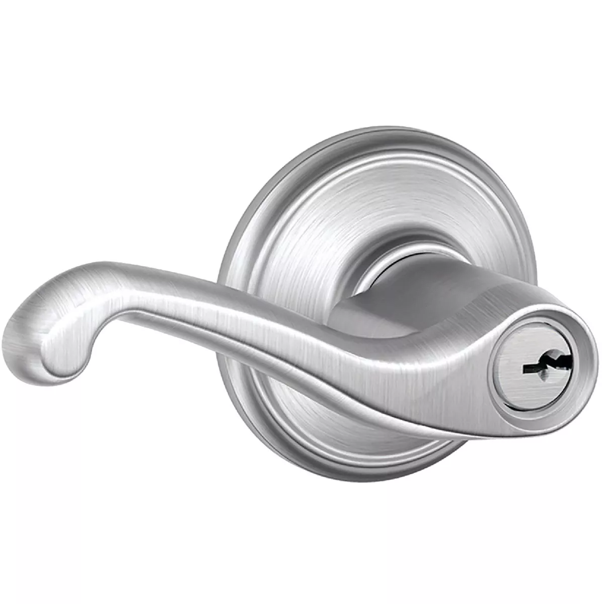 Flair Lever Keyed Entry - Satin Chrome