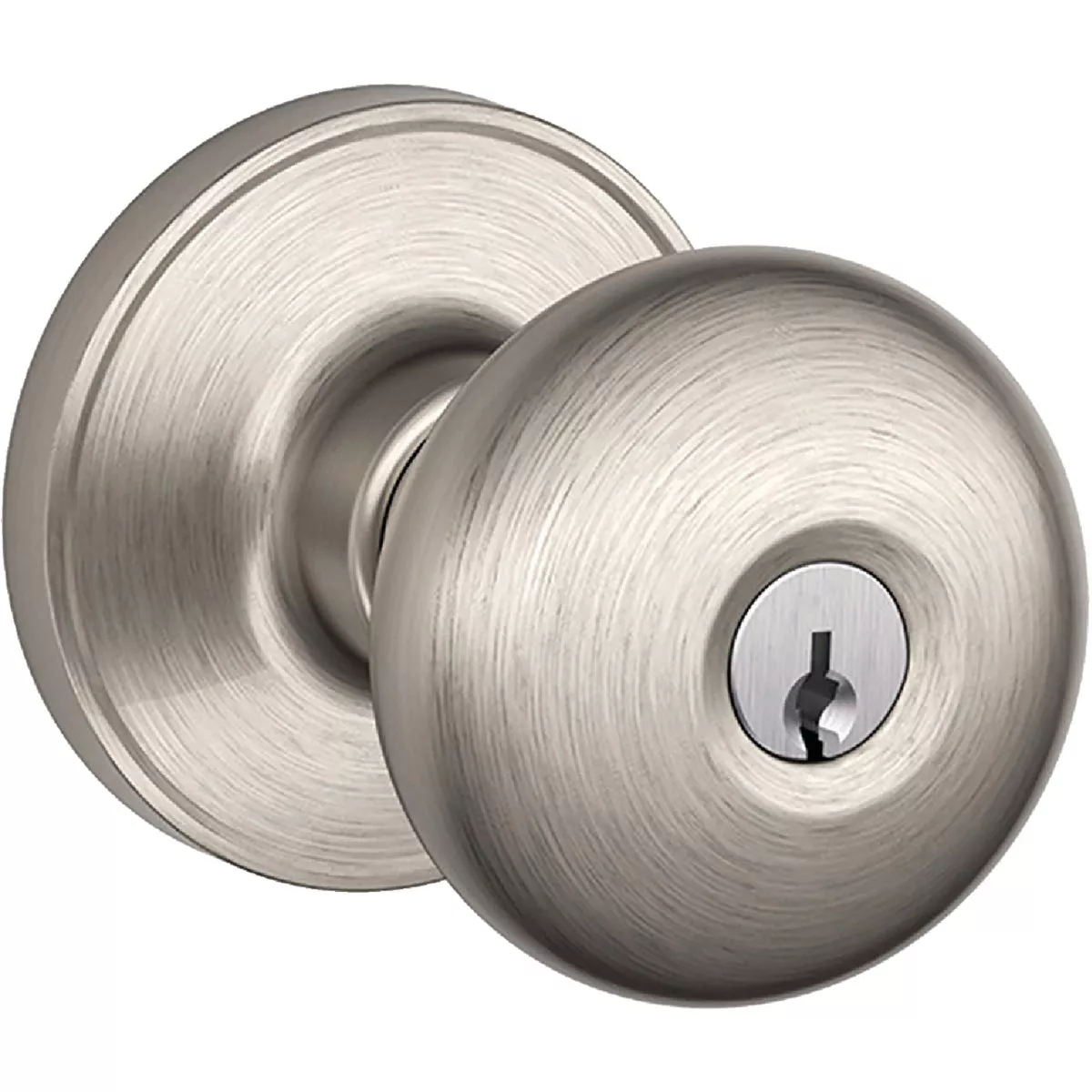 Schlage J Series Stratus Knob Keyed Entry - Bright Brass
