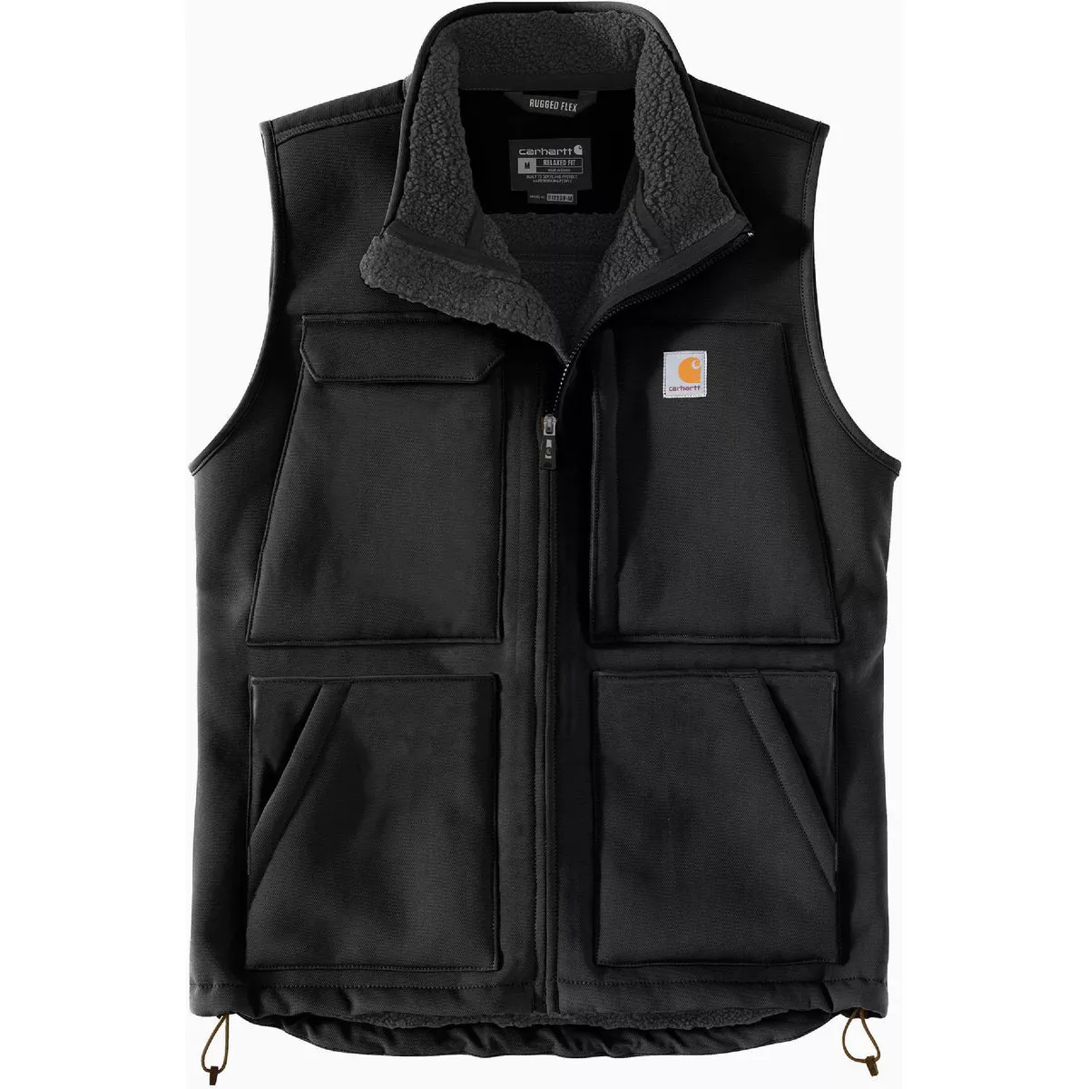 Carhartt Super Dux Men's Medium Regular Black Sherpa-Lined Vest, Relaxed Fit