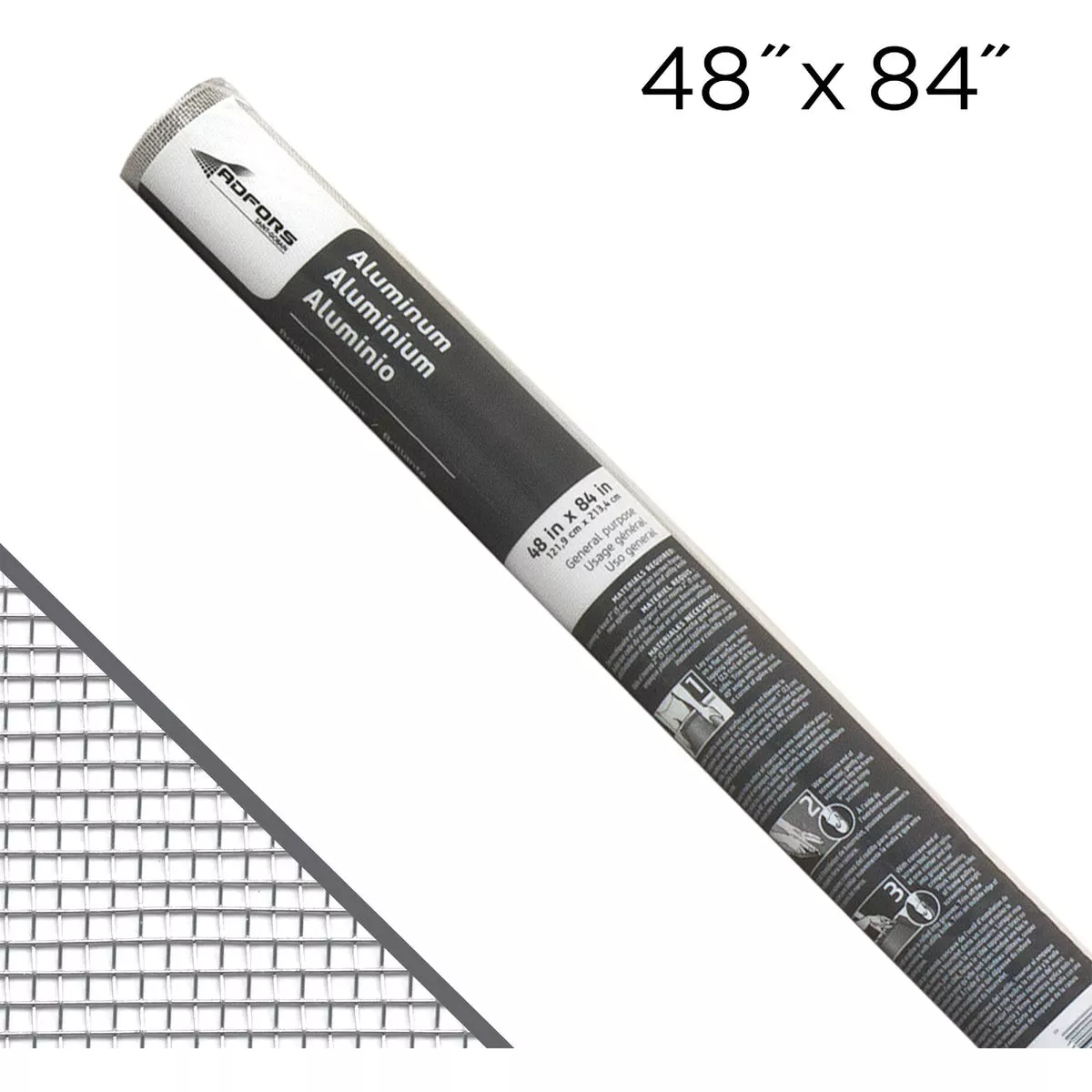 New York Wire 48"X84" Aluminum Bright Screen