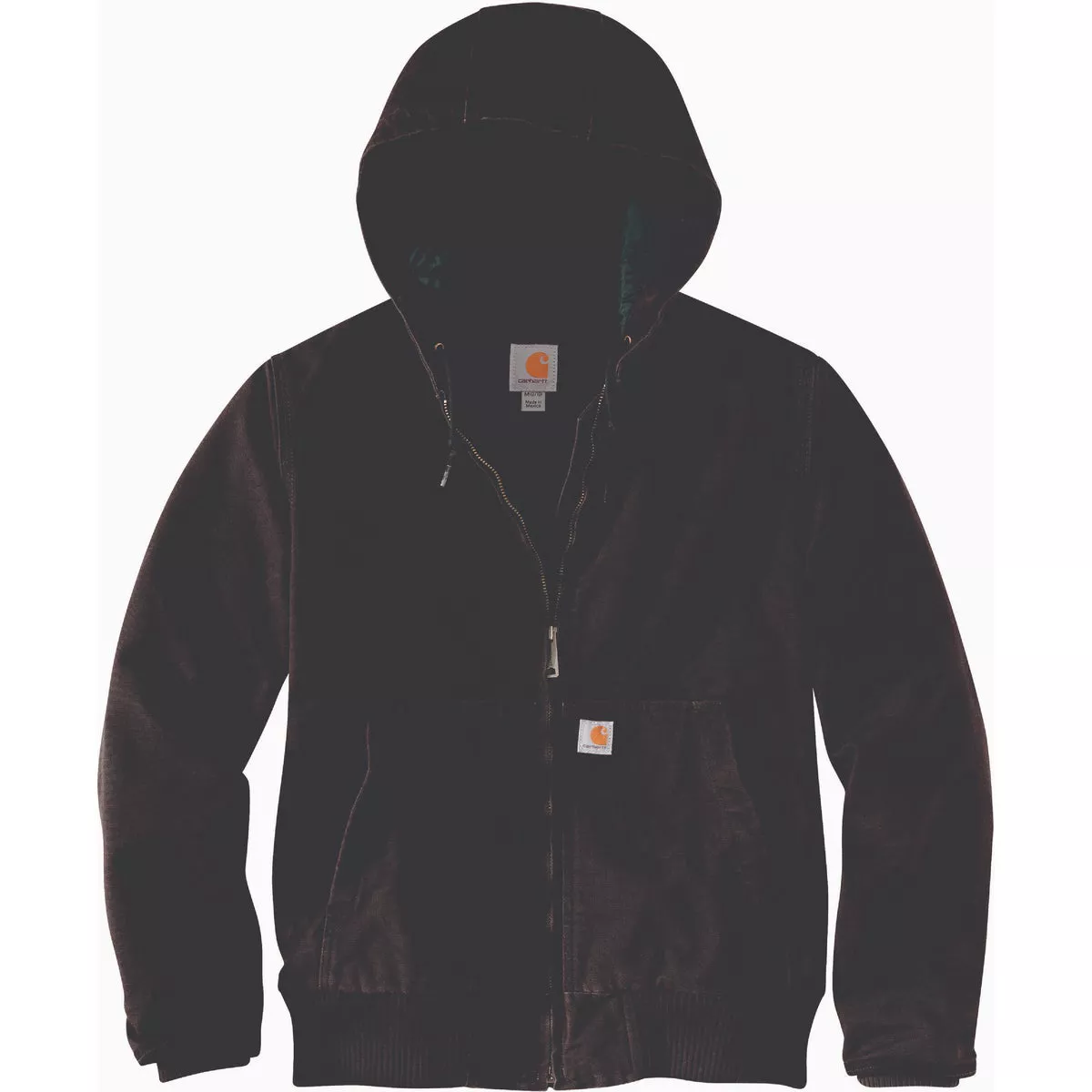 Carhartt Women's 2X Regular Dark Brown Washed Duck Insulated Active Jacket, Loose Fit