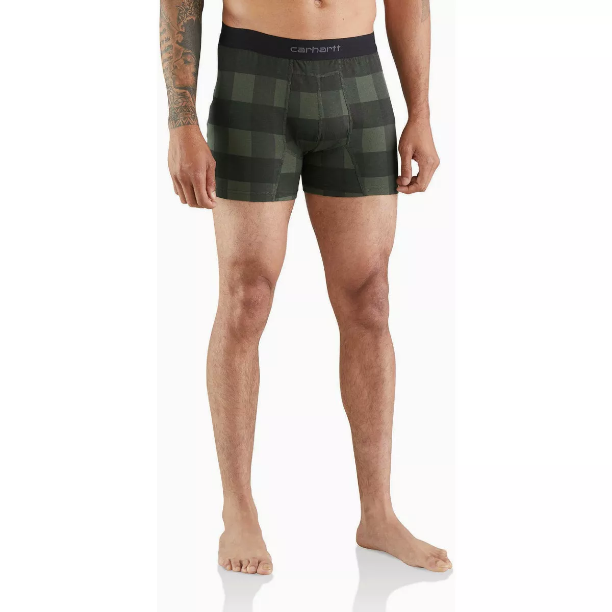Carhartt Men's Basic L Hubbard Plaid 5 In. Boxer Brief (2-Pack)