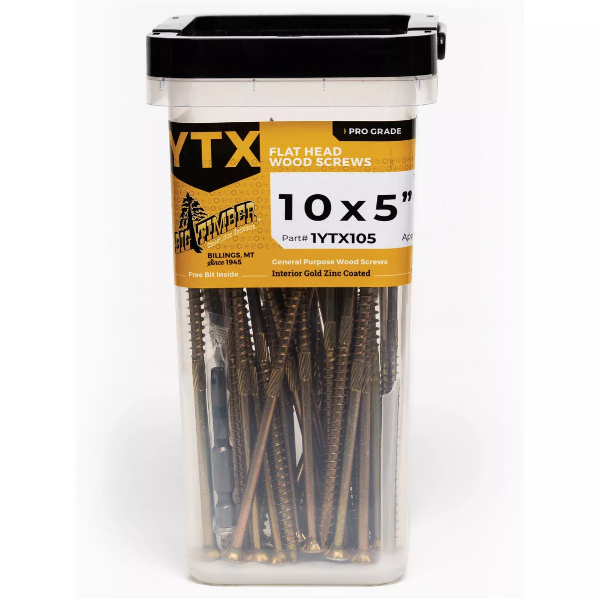 Big Timber #10 x 5 In. Gold Zinc Flat Head Wood Screw (39 Ct., 1 Lb.)
