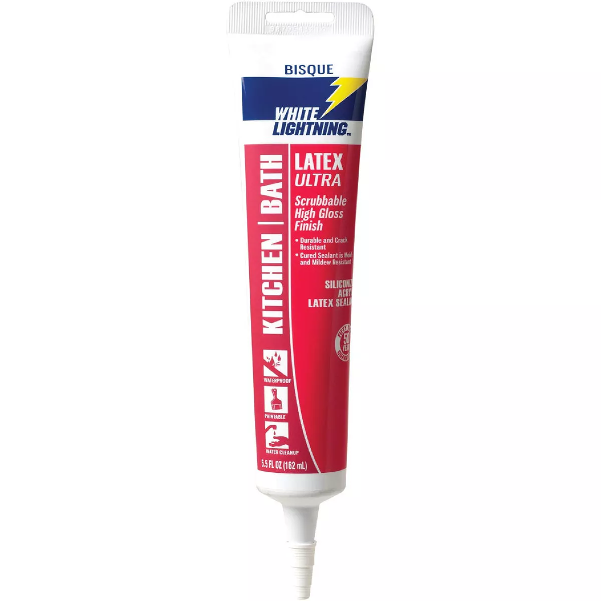 White Lightning 5.5 Oz. Bisque Ultra Kitchen & Bath Siliconized Acrylic Latex Sealant