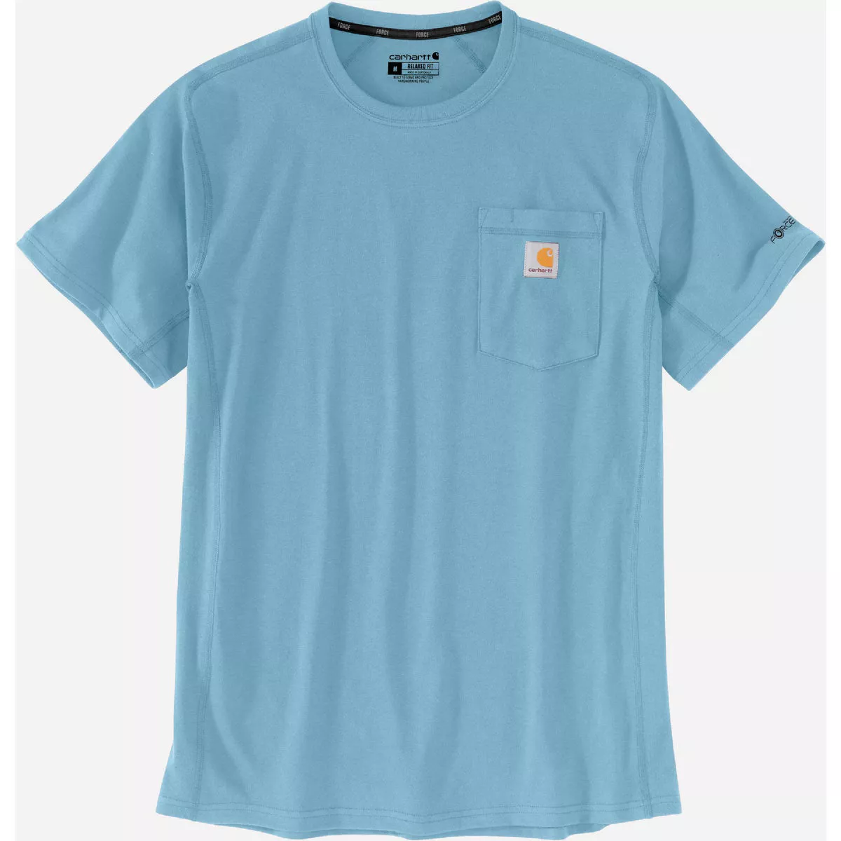Carhartt Force Men's Large Tall Powder Blue Midweight Short Sleeve Pocket T-Shirt, Relaxed Fit