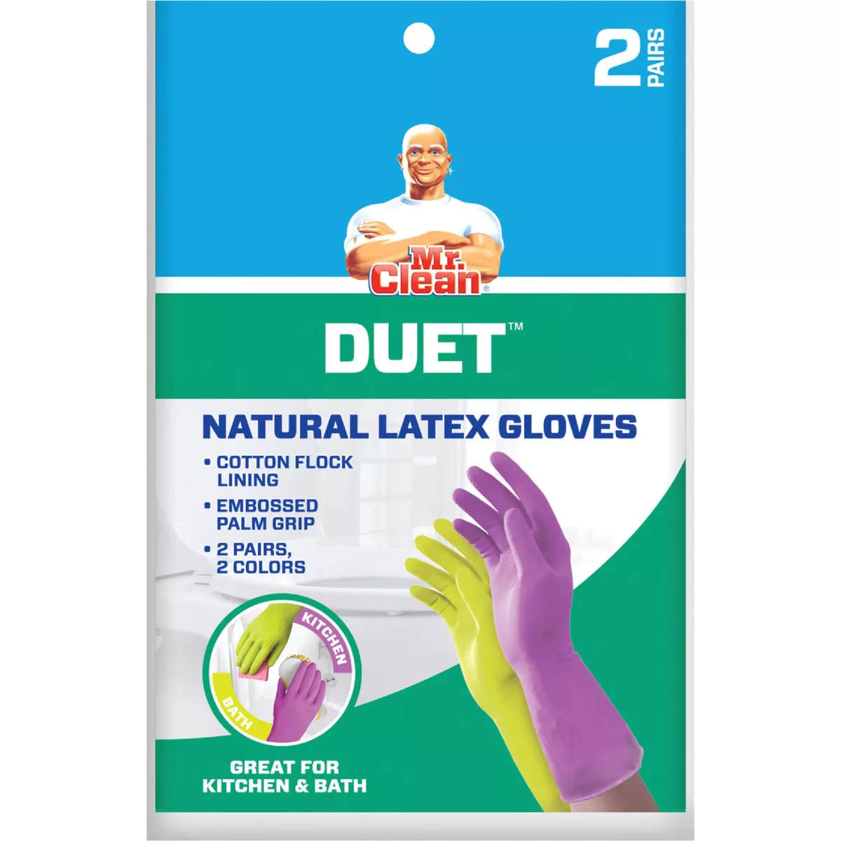 Mr. Clean Large Latex Duet Household Gloves