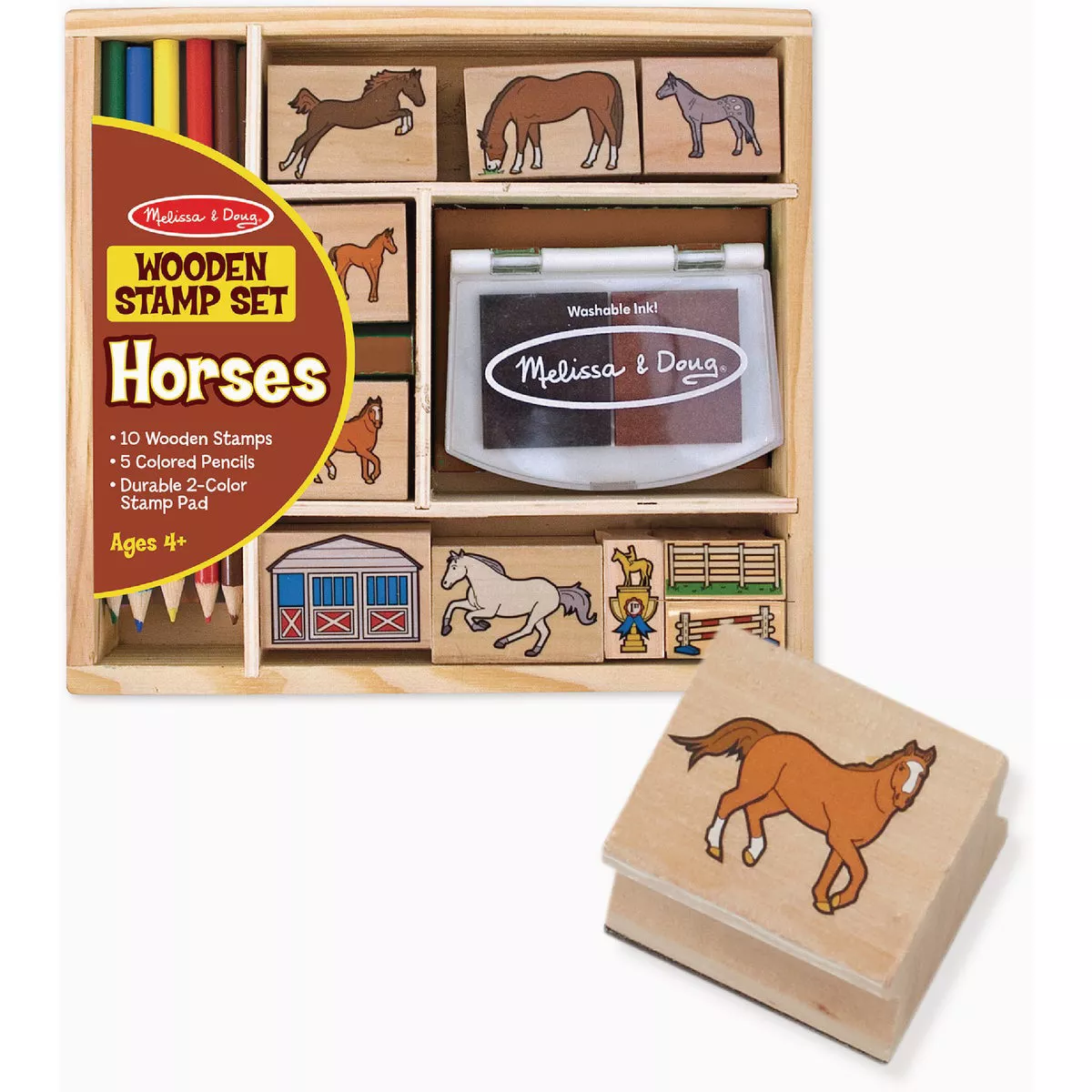 Melissa & Doug Wood Horses Stamp Set