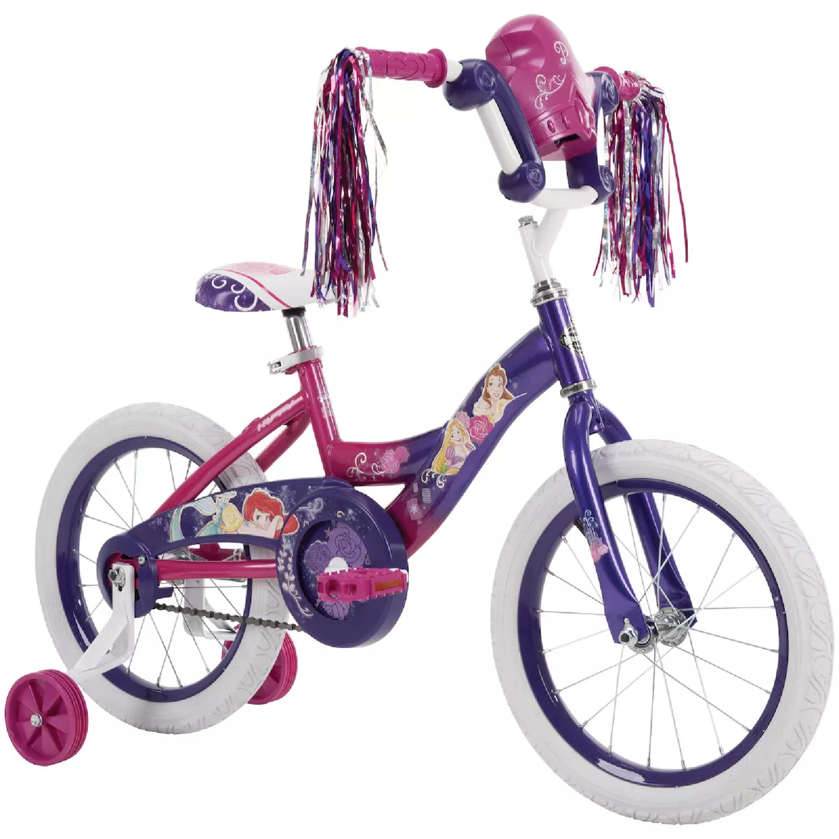 Huffy Disney Princess 16 In. 1-Speed Purple & Pink Girl's Bicycle with Bubble Maker