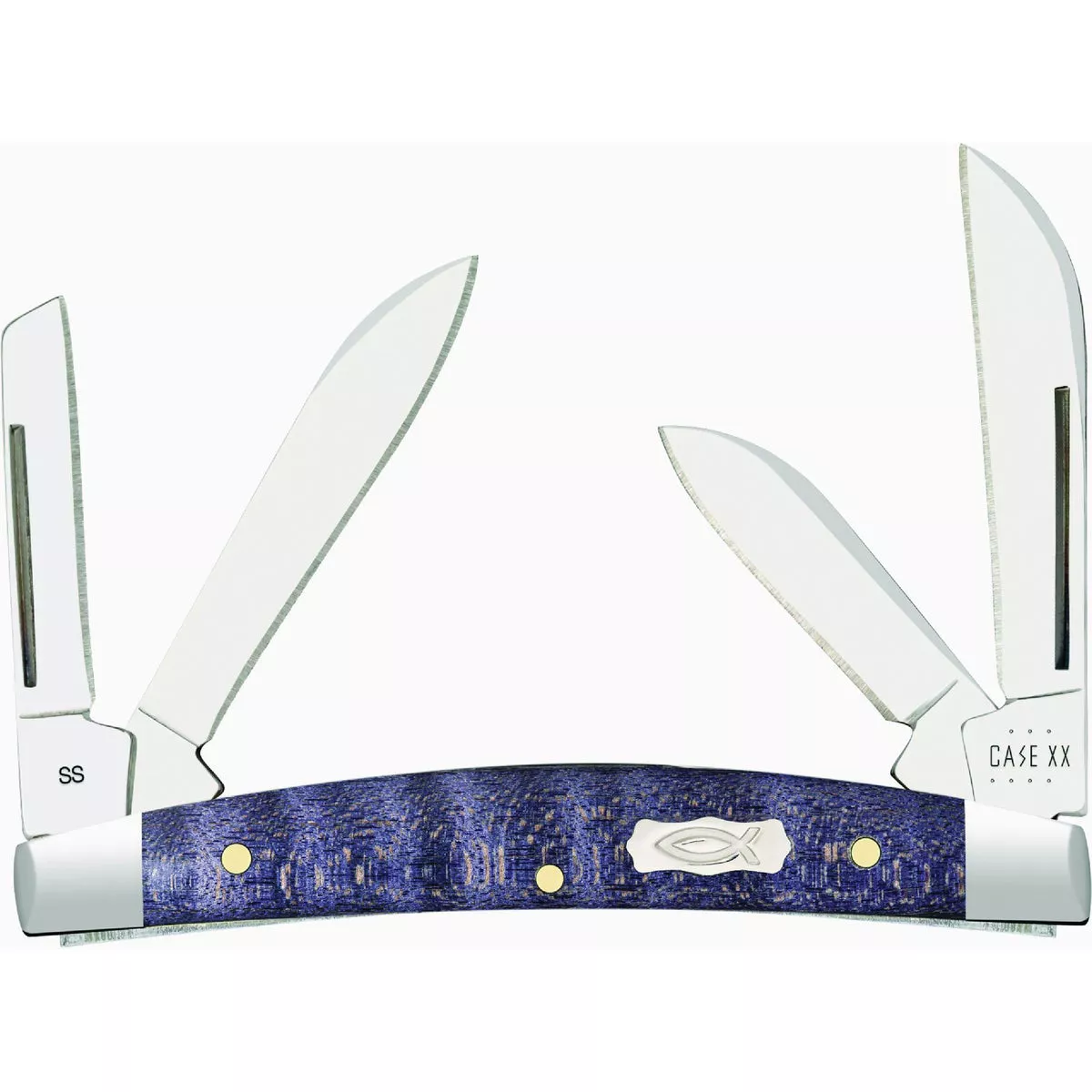 Case Purple Curly Maple Wood Smooth Small Congress Pocket Knife