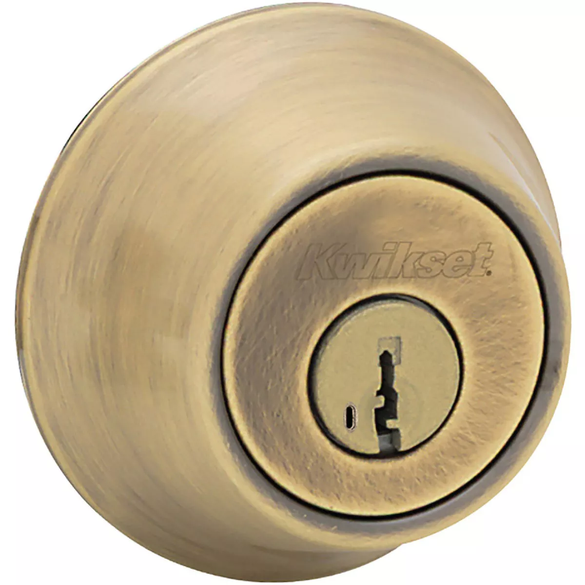 Kwikset Single Cylinder Deadbolt SmartKey, Antique Brass
