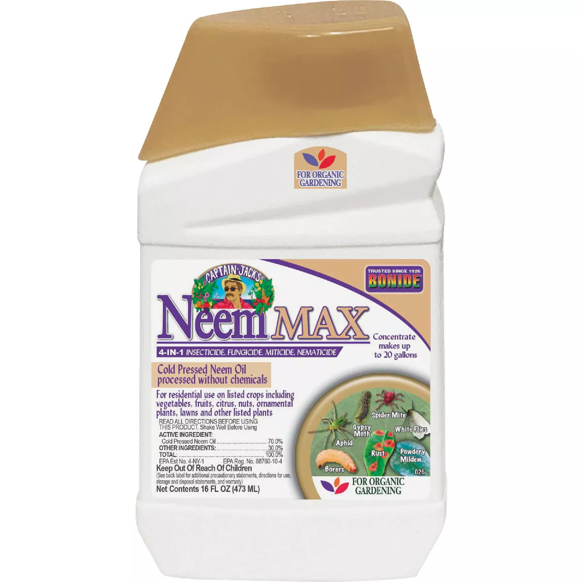 Bonide Captain Jack's Neem Max 16 Oz. Concentrate Cold Pressed Neem Oil Spray