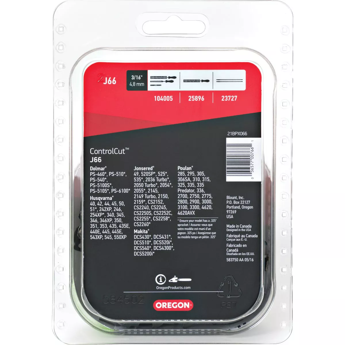 Oregon ControlCut 16 In. 66-Link 0.058 In. ga Chainsaw Chain - photo 2