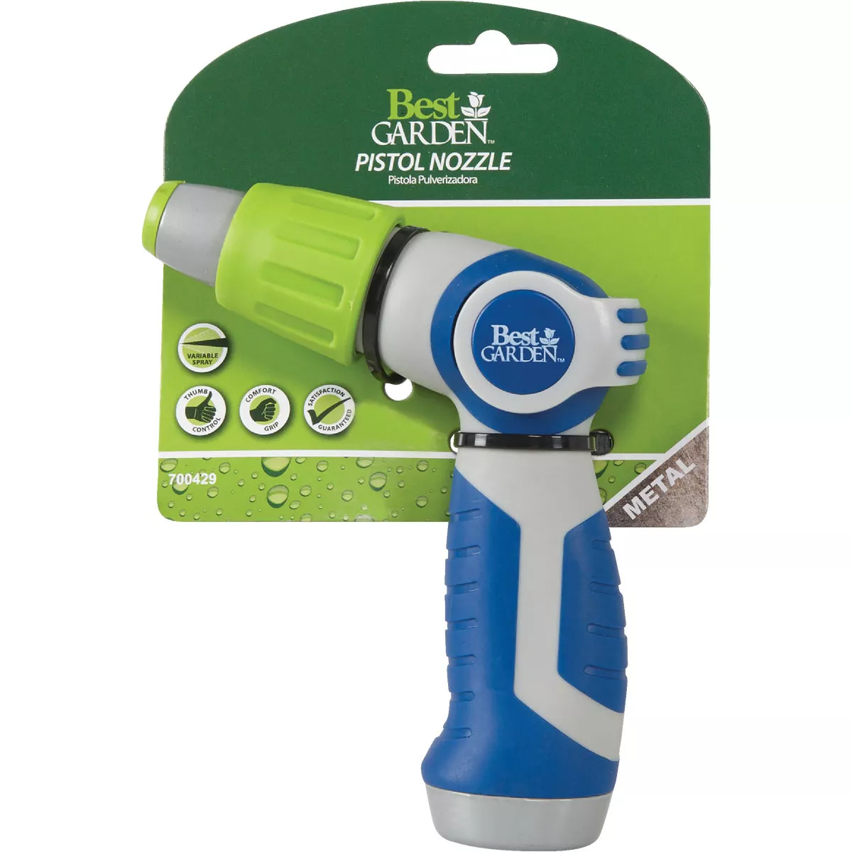 Best Garden Metal Pistol Nozzle, Blue & Gray - photo 2