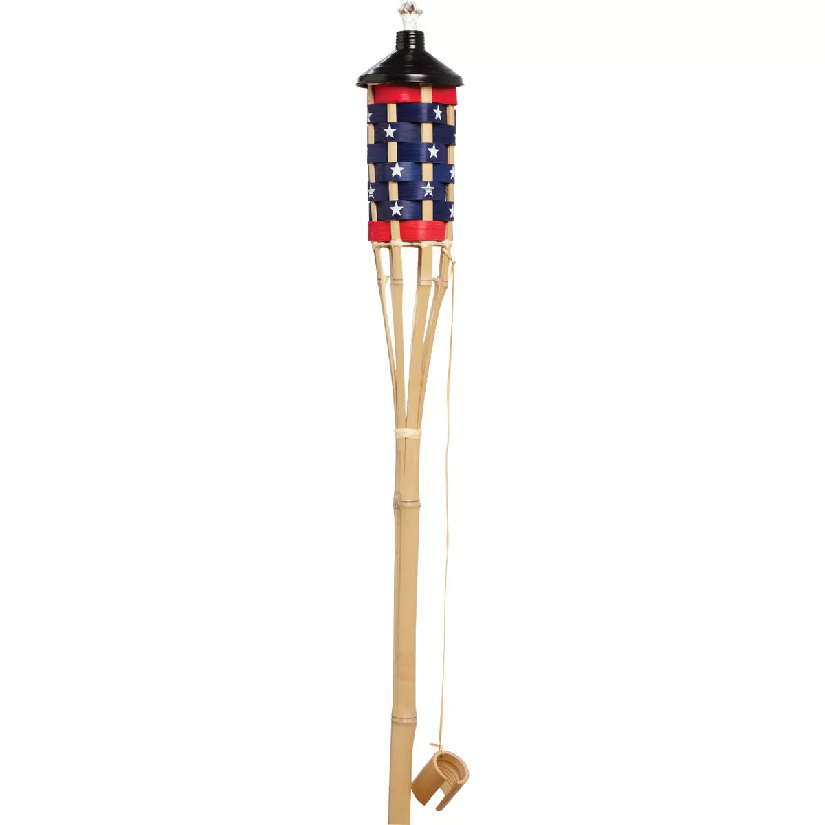 Outdoor Expressions 5 Ft. Natural Bamboo American Flag Patio Torch