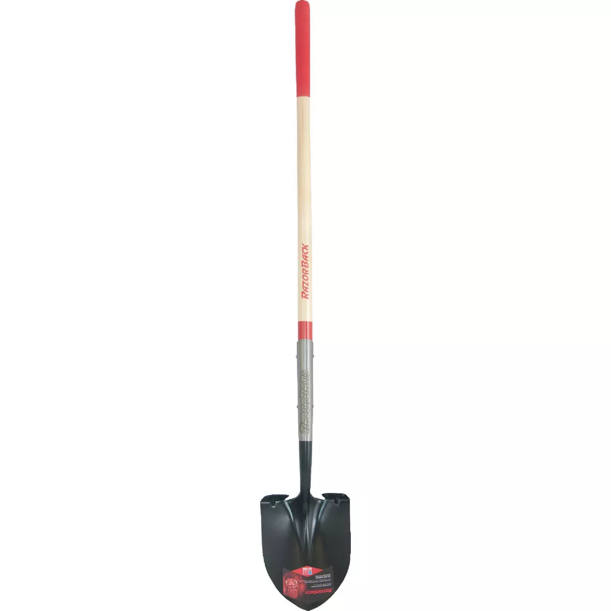 Razor-Back 48 In. Wood Handle Cushion Grip Round Point Shovel