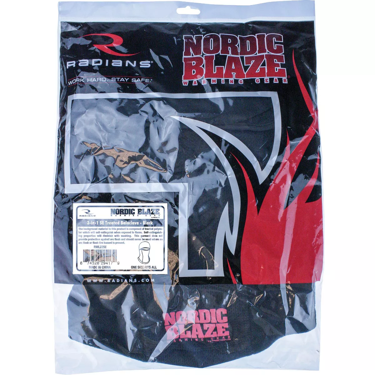 Radians Nordic Blaze Black Balaclava Style Fleece Facemask - photo 2