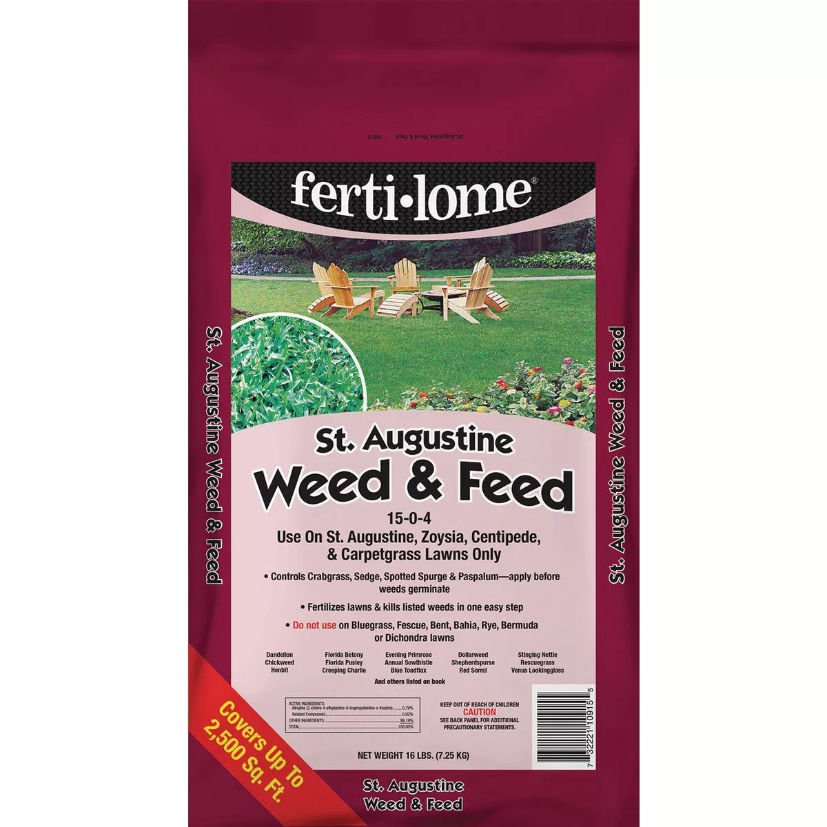 Ferti-lome St. Augustine Weed & Feed 12.8 Lb. 2000 Sq. Ft. 15-0-4 Lawn Fertilizer with Weed Killer