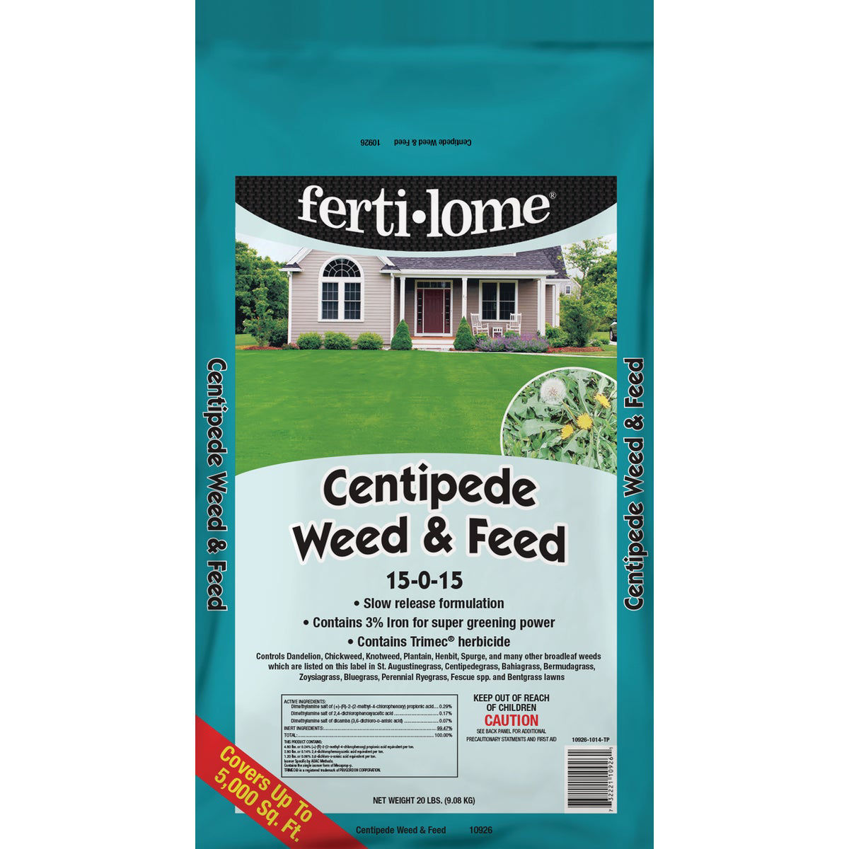 Fertilome Centipede Weed & Feed 20 Lb. 5000 Sq. Ft. 15015 Lawn
