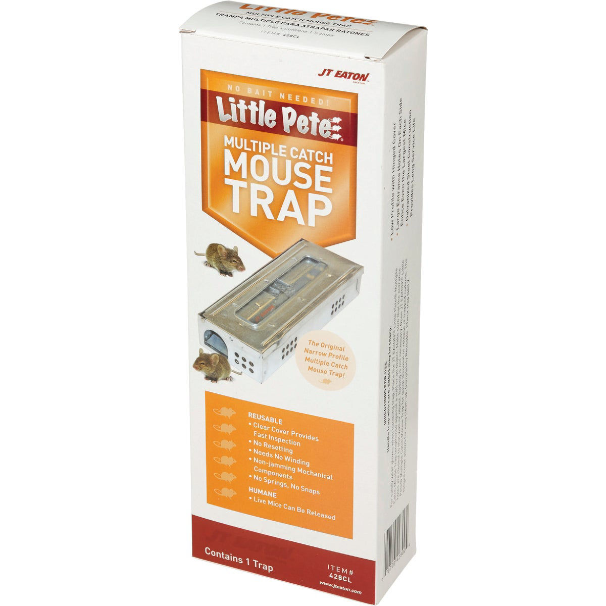 JT Eaton Little Pete Mechanical Mouse Trap with Clear Inspection Window ...