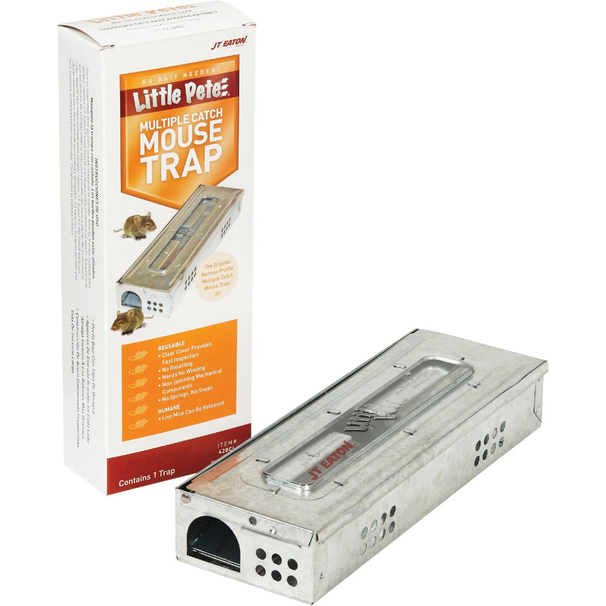 JT Eaton Little Pete Mechanical Mouse Trap with Clear Inspection Window ...