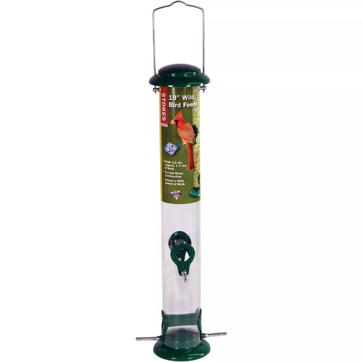 Stokes Select Green Plastic 2 Lb. Capacity Tube Bird Feeder