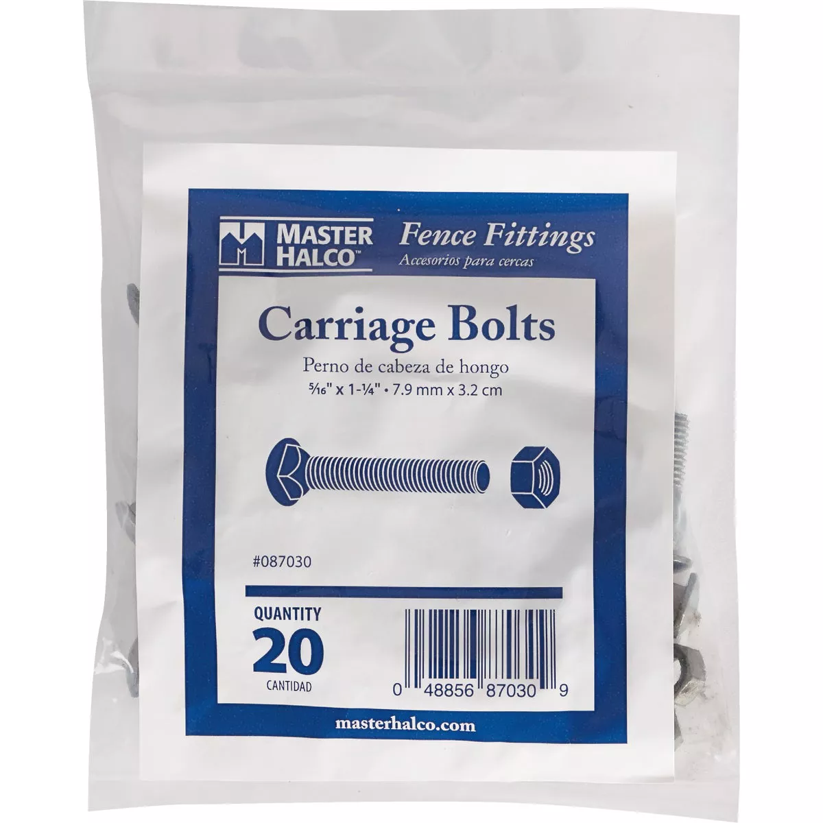 Midwest Air Tech 5/16 in. x 1-1/4 in. Steel Galvanized Zinc Coated Carriage Bolt (20-Pack) - photo 2