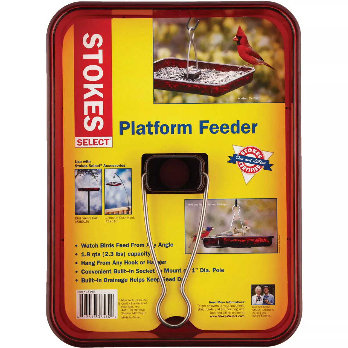 Stokes Select Red Plastic 2.5 Lb. Capacity Platform Bird Feeder - photo 2