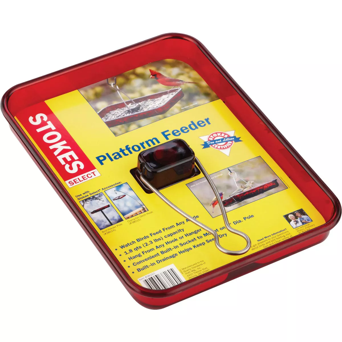 Stokes Select Red Plastic 2.5 Lb. Capacity Platform Bird Feeder - photo 4