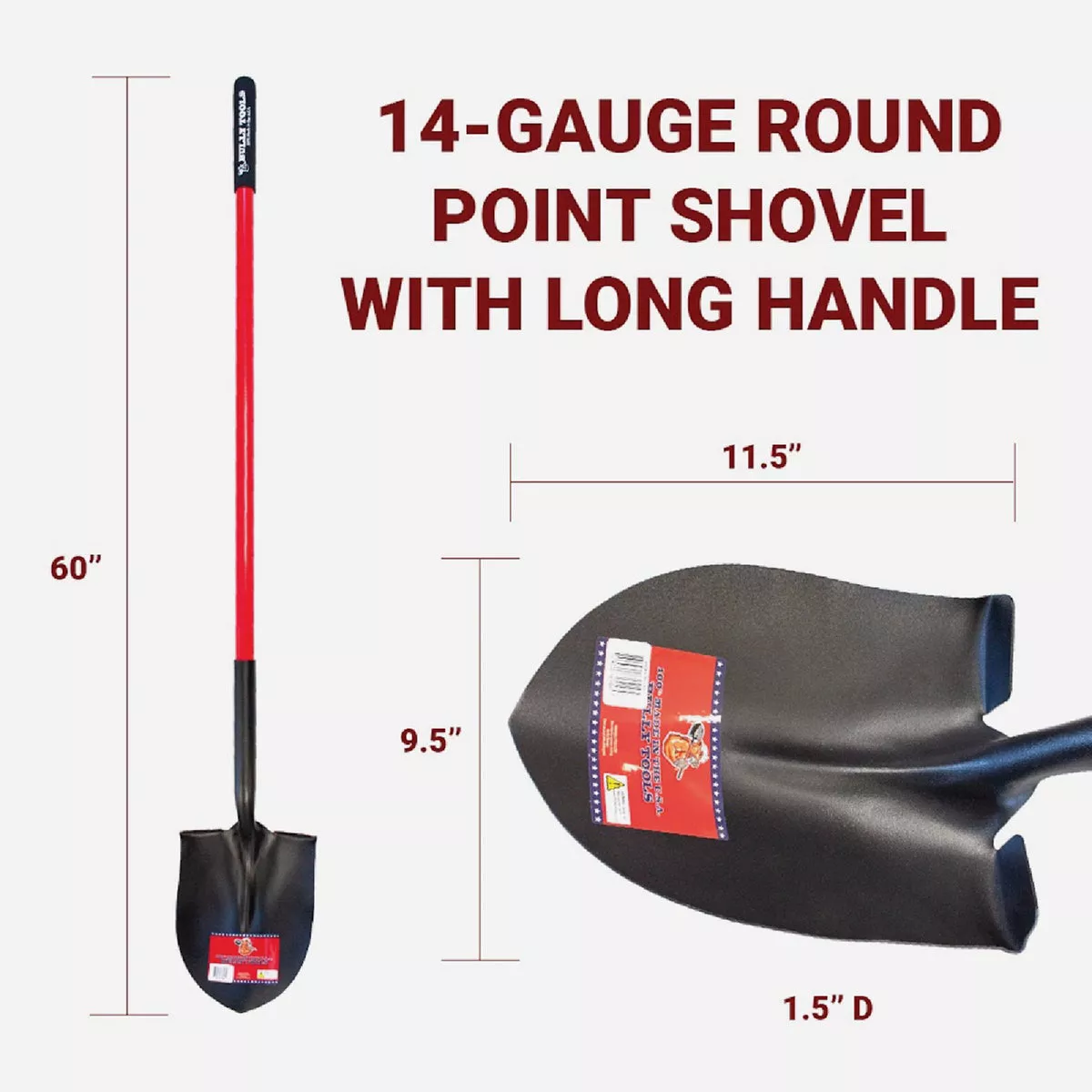 Bully Tools 50 In. Fiberglass Handle Round Point Shovel - photo 5