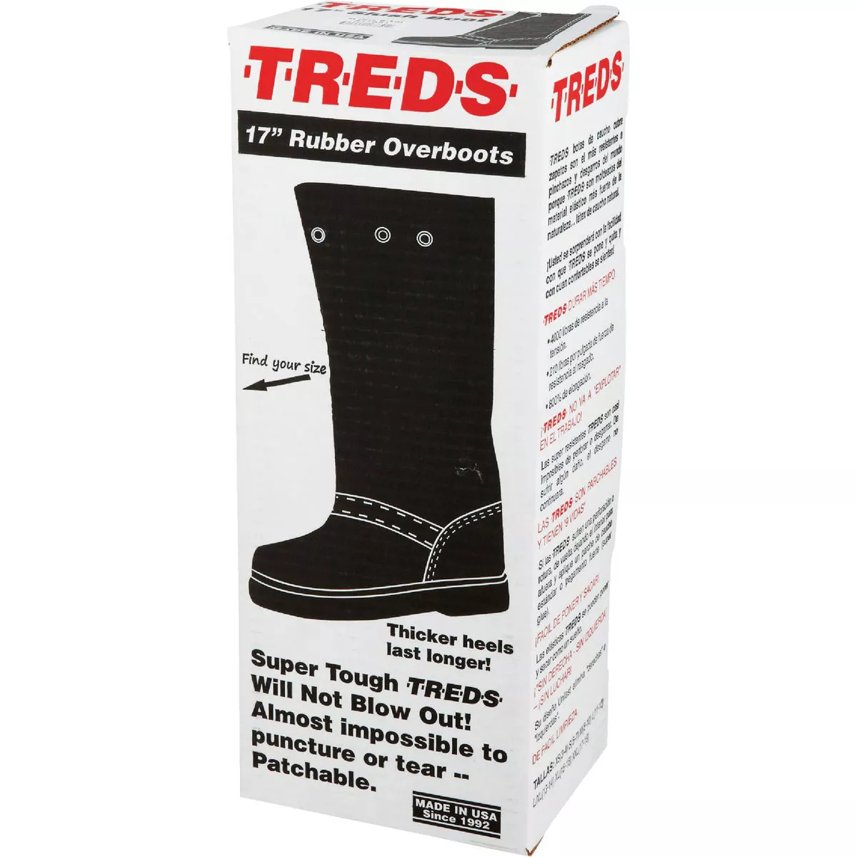 Treds 17 In. H. Rubber Overboot, Men's Shoe Size 11 to 12 - photo 2