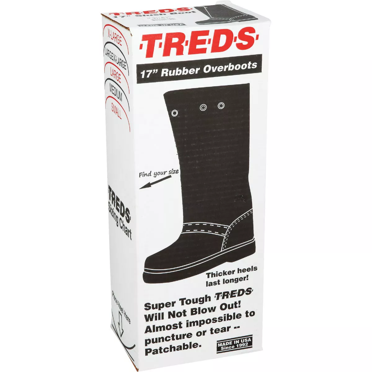 Treds 17 In. H. Rubber Overboot, Men's Shoe Size 11 to 12 - photo 3