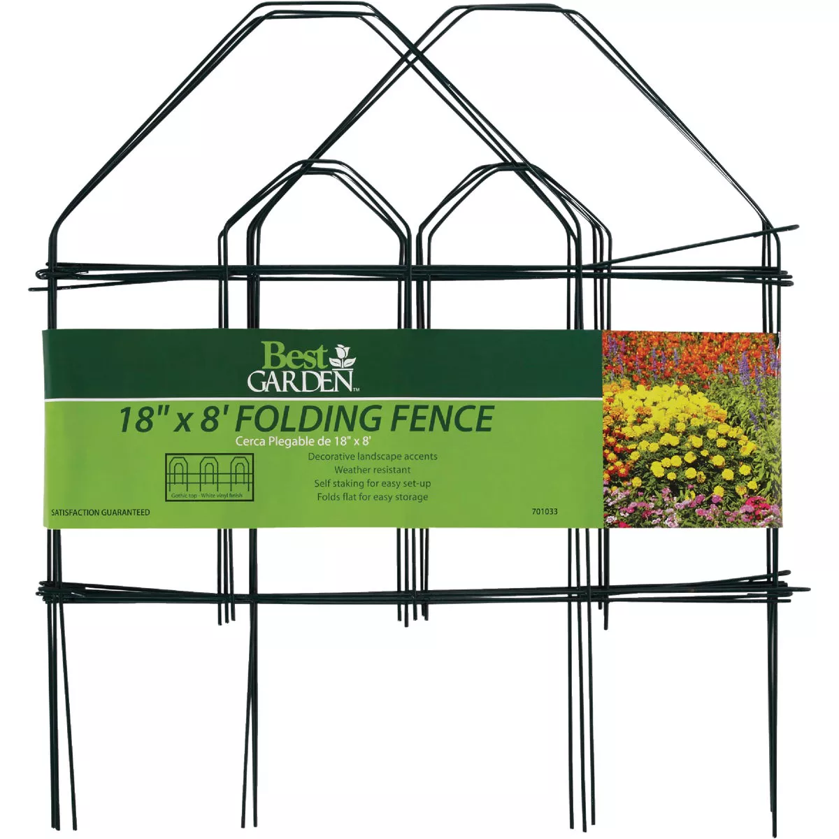Best Garden 8 Ft. Green Galvanized Wire Folding Fence - photo 2